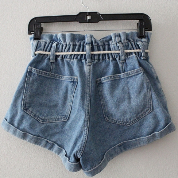 PacSun Lauren Blue Paperbag Denim Mom Shorts - Picture 5 of 9